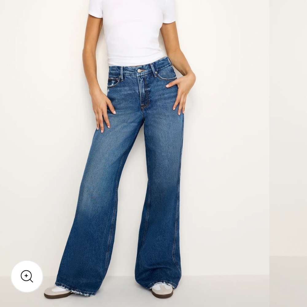 Good American Dark Blue Good Skate High Waist Flare Jeans Sz 6/28